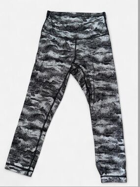 lululemon athletica Black and Gray Marbled Leggings